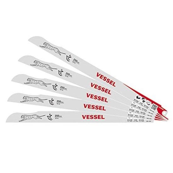 VESSEL Saber Saw Blade Cheetah Metal Ironworking 18 Teeth Thickness 0.9mm Total Length 250mm 5 Pieces SBC-1825-5