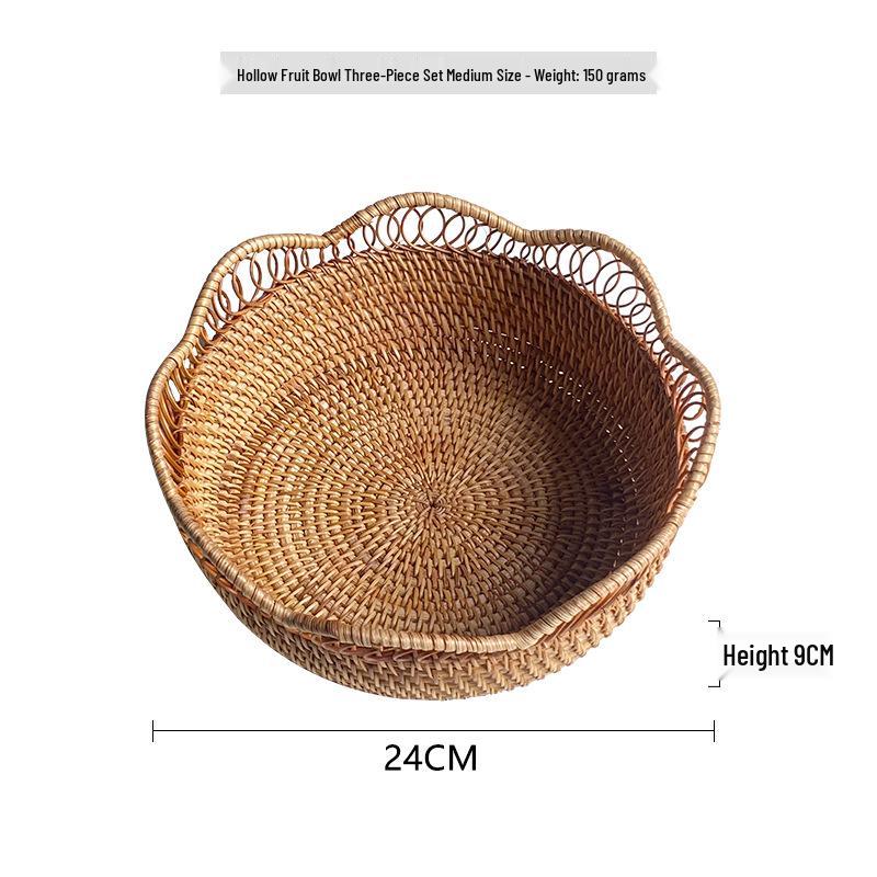 Hand-Woven Vietnamese Autumn Vine Tea and Snack Plate