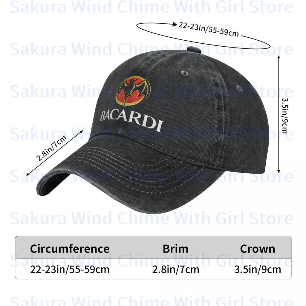 Fashion Bacardi Baseball Cap for Men Cotton Hats Adjustable Hat Casual Truck Driver Hat