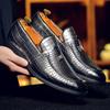 Fashion Trendy Men's PU Loafers New Flats Pointed Toe Slip-On Dress Moccasins Comfortable Walking Shoes for Men Business Casual Footwear