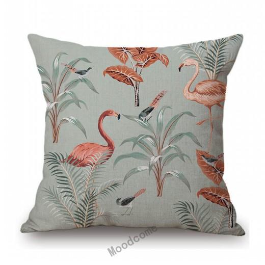 Morandi Color Jungle Flower Tropical Plant Leaf Garden Pattern Home Decorative Sofa Throw Pillow Case Cotton Linen Cushion Cover