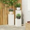 Plant Stand Set 3 Pcs White Steel