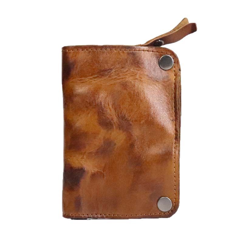 New Vegetable Tanned Leather Wallet, Men's Cowhide Multifunctional Three In One Card Bag, Key Bag
