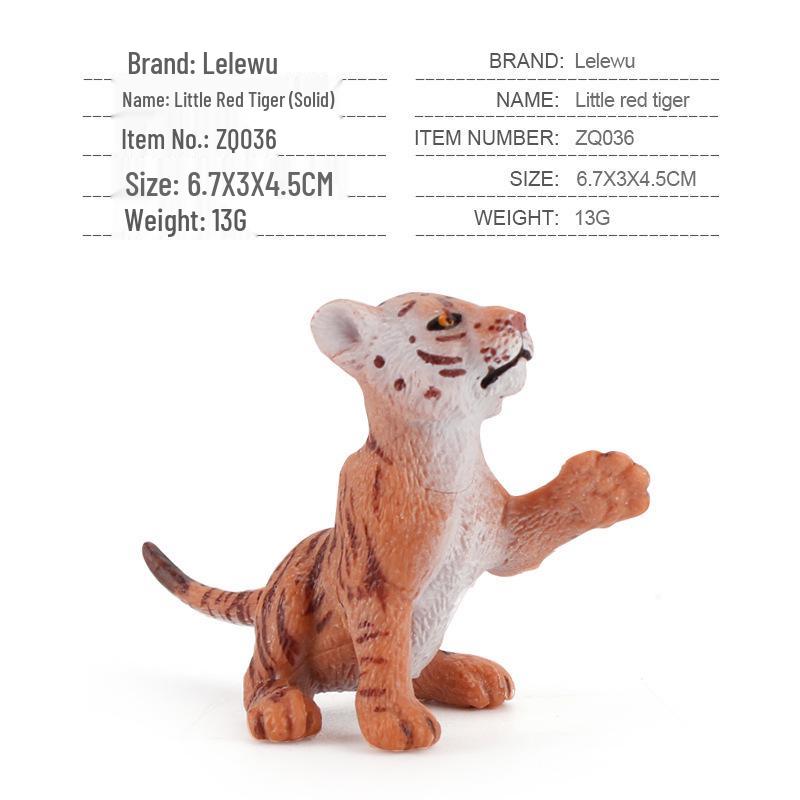 Hand-Painted Wild Animal Figures: Lion, Tiger Cub, Lynx, Leopard