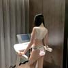Sexy Ice Silk Swimsuit Tight One-piece Hip-wrapped Panties Dead Tank Water Uniform Seduction Lingerie