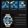OLEVS 6621 Herrenuhr High-End Automatische Mechanische Uhren Schwungrad Hohlzifferblatt Kalender Mondphase Wasserdicht Herren Armbanduhr