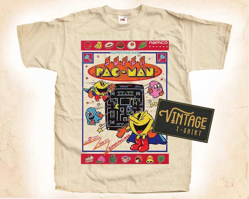 

Super PacMan T SHIRT Tee Movie Poster Vintage Natural sizes S - 5XL M