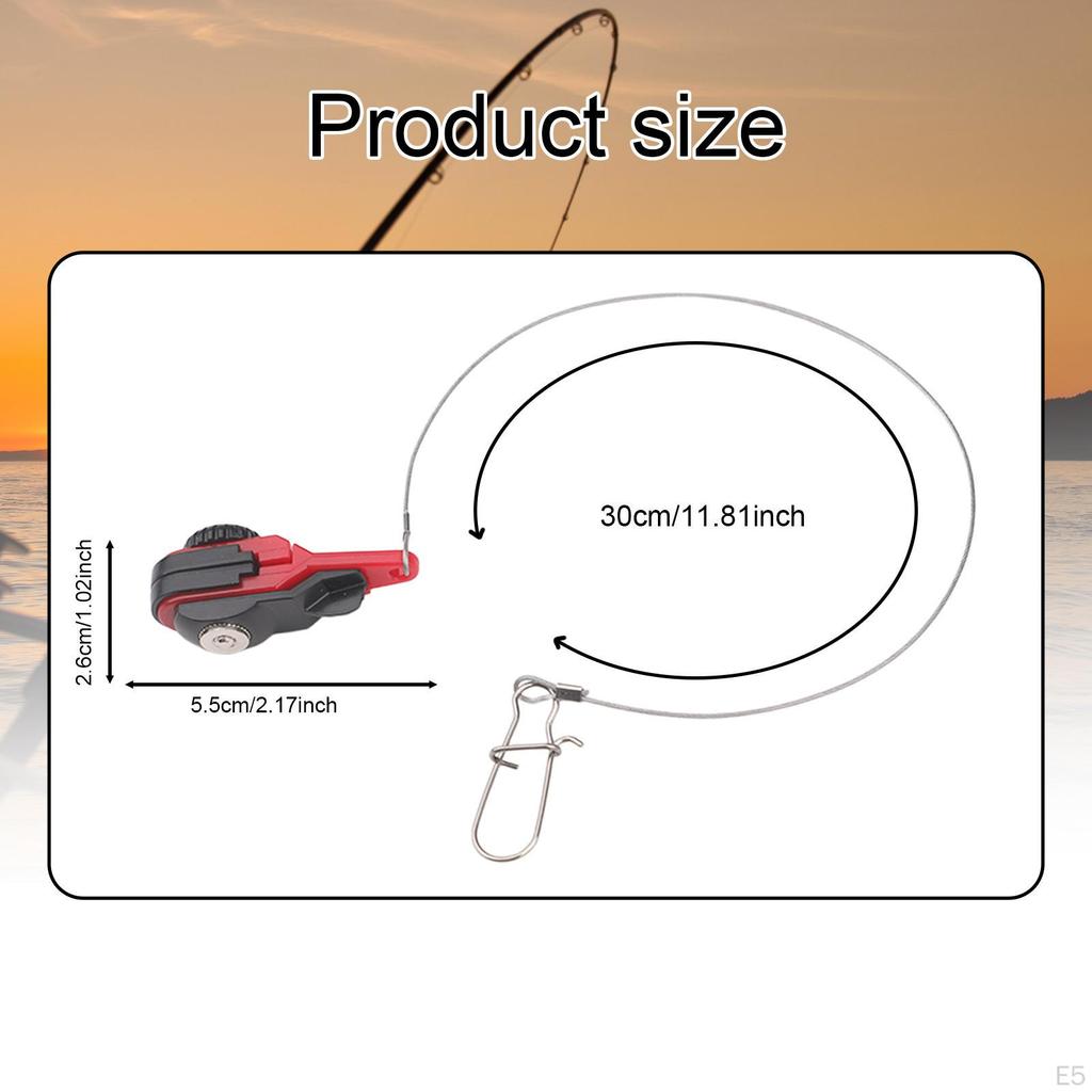 Release Clip 30 cm Leader 360° Rotation Fishing Gear Downrigger Line Snap for Outdoor