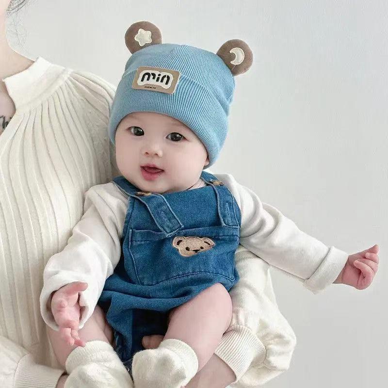 

Cute and Protective Baby Knit Hat for Autumn & Winter - Perfect for Newborn Photoshoots. Ear Protection Hat [Blue]
