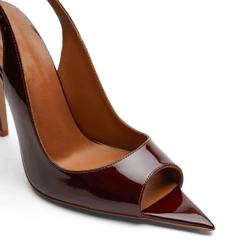 Fashion Fashion Pointed High-heel Women's Sandals Summer European American Roman Buckle Commuting Shopping Slim Heeled Women Shoes 34-45