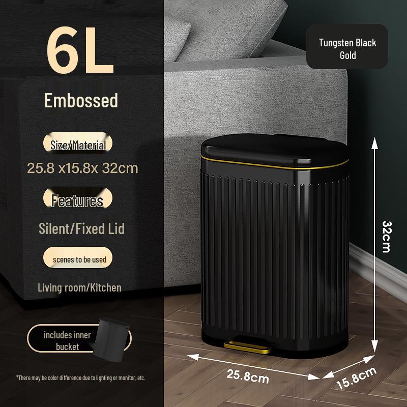 Stainless Steel Soft-Close Foot-Operated Trash Can for Kitchen, Living Room, and Bathroom