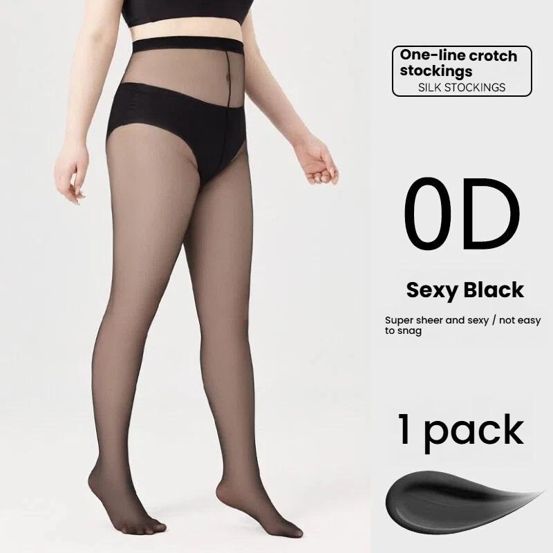 

Plus Size Women Pantyhose 0D Summer Thin High Elastic Tights No Sagging Sexy Sheer Hosiery Black Beauty Makeup Opaque Stockings 1XL