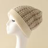 Cashmere Hat Autumn and Winter New Style Women's Fashion Casual Ear Protection Pile Hat Color Block Knitted Hat