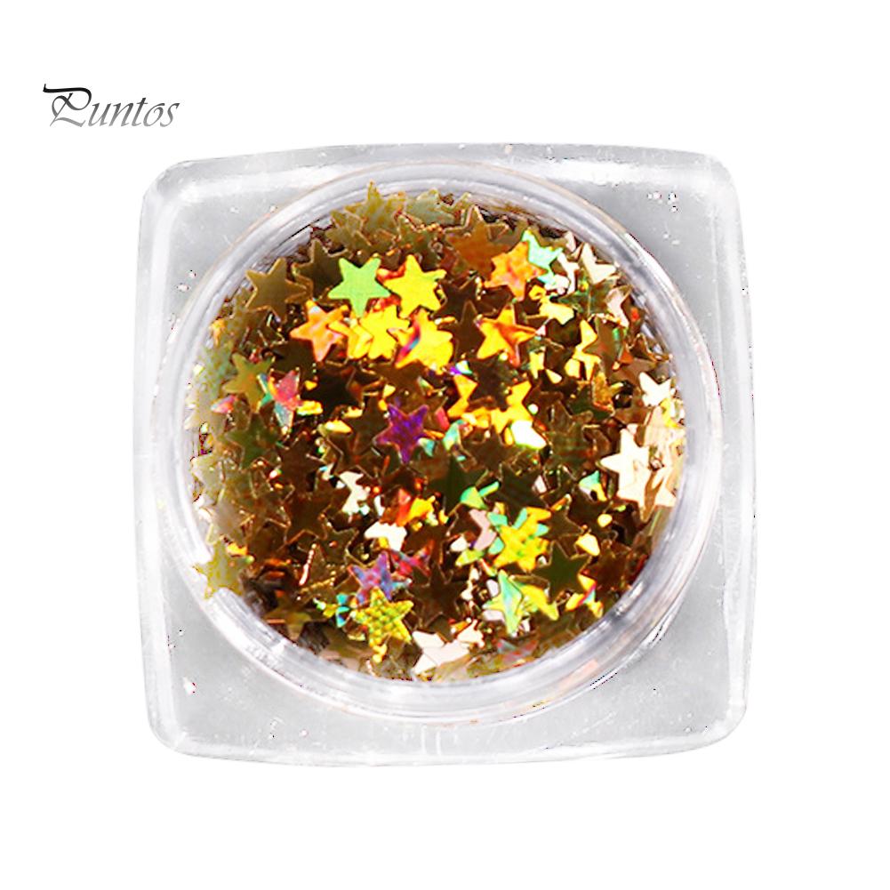 Puntos Nail Art Manicure Tool 3mm Natural Women Laser Pentagram Paillette Decor DIY
