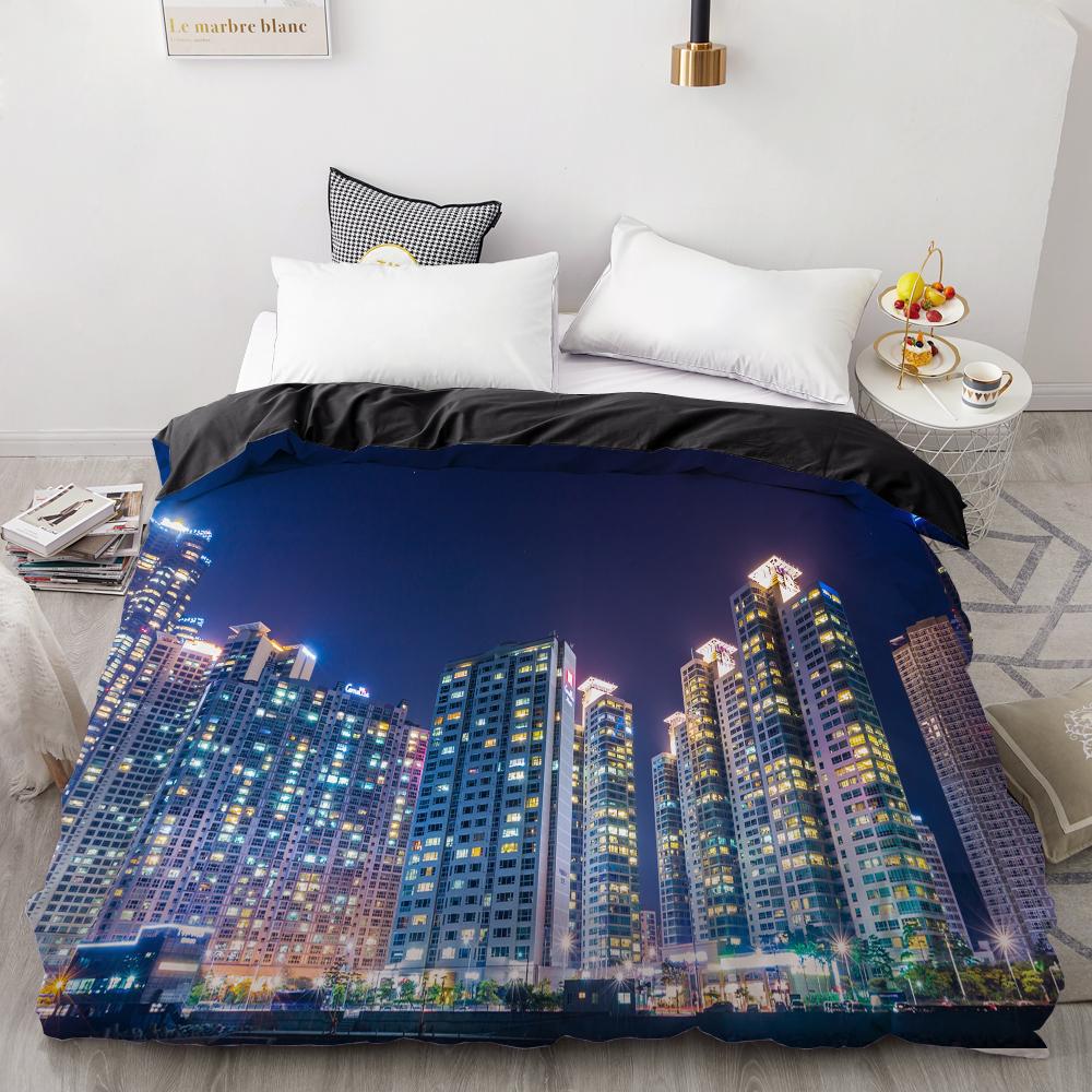 

3D HD Printing Custom Duvet Cover,Comforter/Quilt/Blanket case Queen/King/Double 200x200,City night Bedding Drop Shipping 140x200cmx1pc