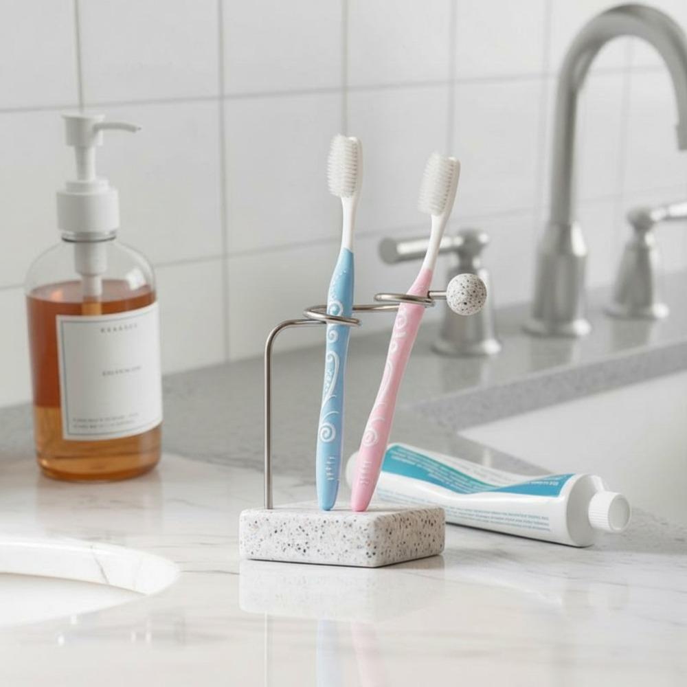 Resin Base Minimalist Toothbrush Holder Ventilated Pen Holder Creative Desktop Ornaments  Hotel