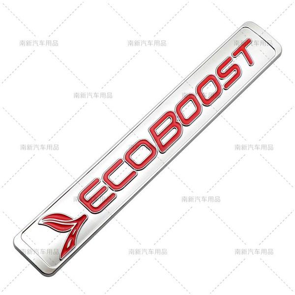 2 Stück/Los 3D Metall FORD ECOBOOST Auto Emblem Auto Plakette Heckklappe Namensschild Aufkleber Seitenkotflügel Aufkleber