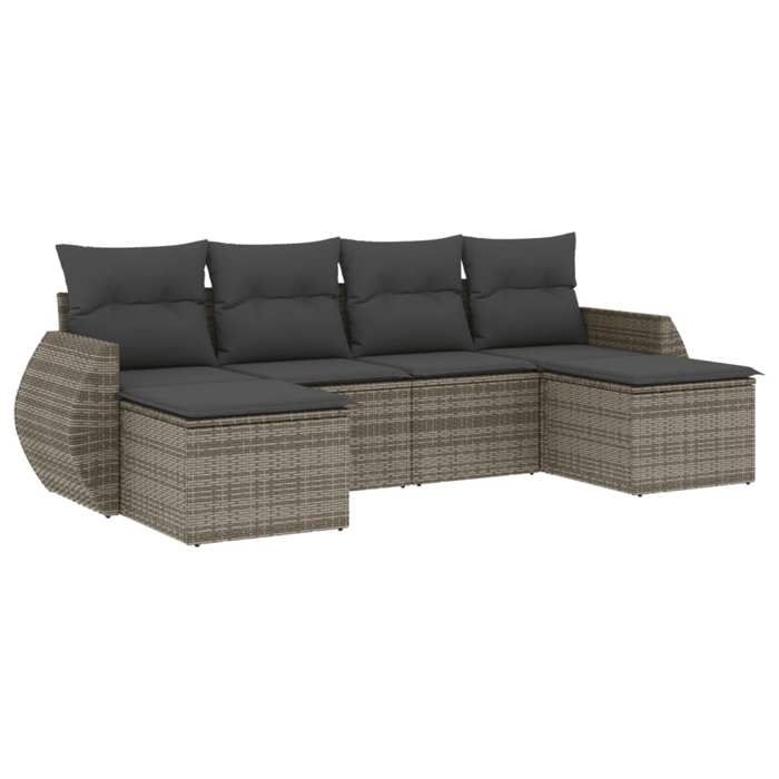 VidaXL Garden Lounge Set with Cushions 6 Pcs, Patio Sofas, Patio Furniture Set, Outdoor Furniture, Grey 3254057