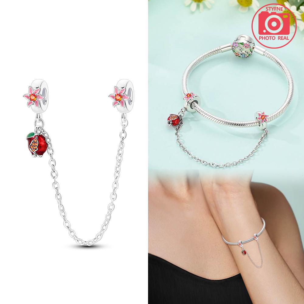 New Copper Colors Pink And Purple Butterfly Safety Chain Pendant Fit Copper Colors Original Bracelets Diy Birthday Jewelry Gift