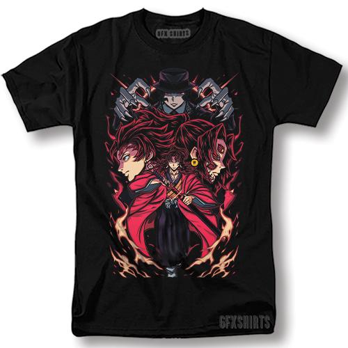 Demon Slayer Anime Manga Kokushibo Tanjiro Nezuko Giyu Kimetsu no Yaiba T-shirt L
