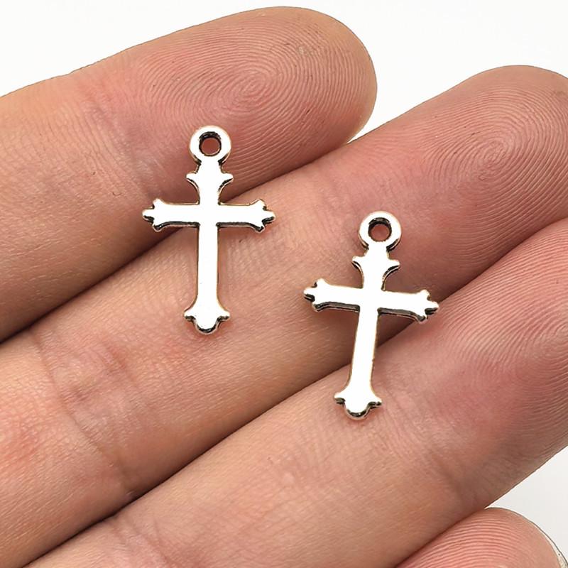Retro Zinc Alloy Cross Pendant for DIY Jewelry