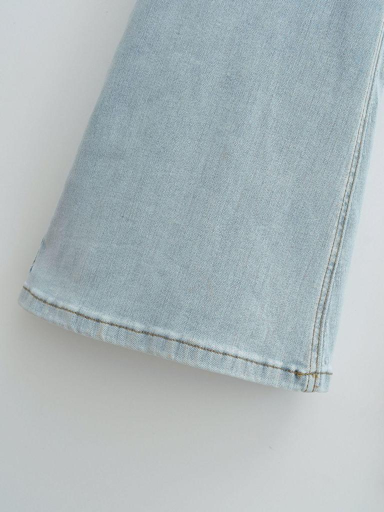 Damen 2024 High Waist Stretch Jeans mit Hüftpads - Doppelt geknöpftes Schlaghosen-Design