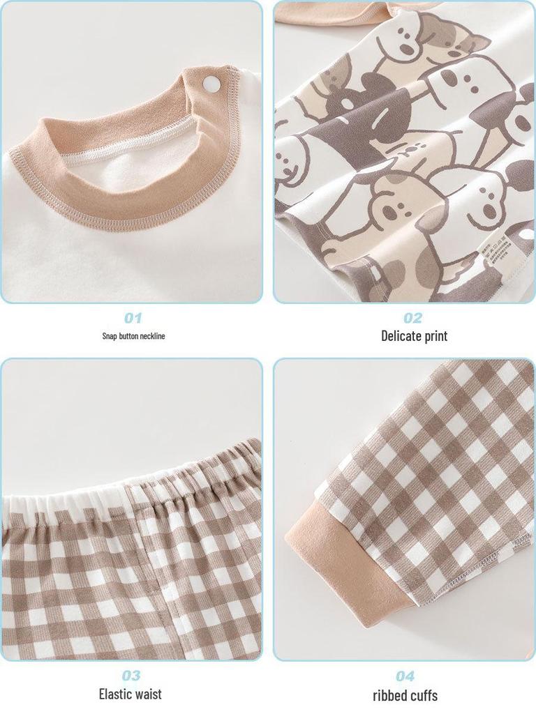 Dog Paradise Baby and Adult High-Waisted Spring/Autumn Pure Cotton Pajamas Set