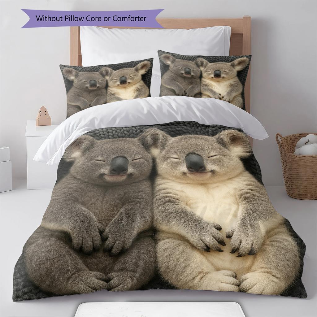 Cartoon-Muster Bettwäsche Steppbett-Set Bettbezug Kissenbezug Heimdekoration Geburtstagsgeschenk (1 Bettbezug + 2 Kissenbezüge, ohne Füllung)
