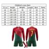 Equipación Deportiva Infantil Portugal Ronaldo Camiseta de Fútbol de Manga Larga Roja Ropa de Partido de Entrenamiento