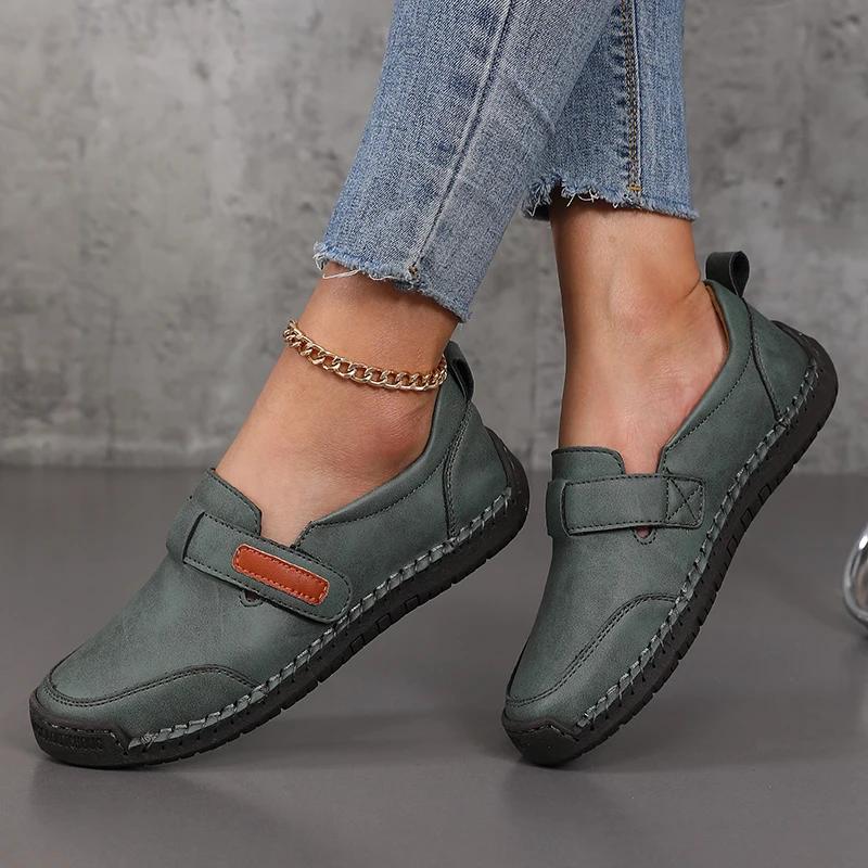 Women Sandals Summer 2025 Comfortable Flat Shoes Casual Suede Slip in Loafers Casual Sneaker Fashion Cowboy Set Vulcanize Shoes