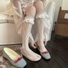 Lace Calf Socks Women'S Ballet Style Bow Mesh Breathable Stack Socks Spring Summer Thin Lolita Jk Socks