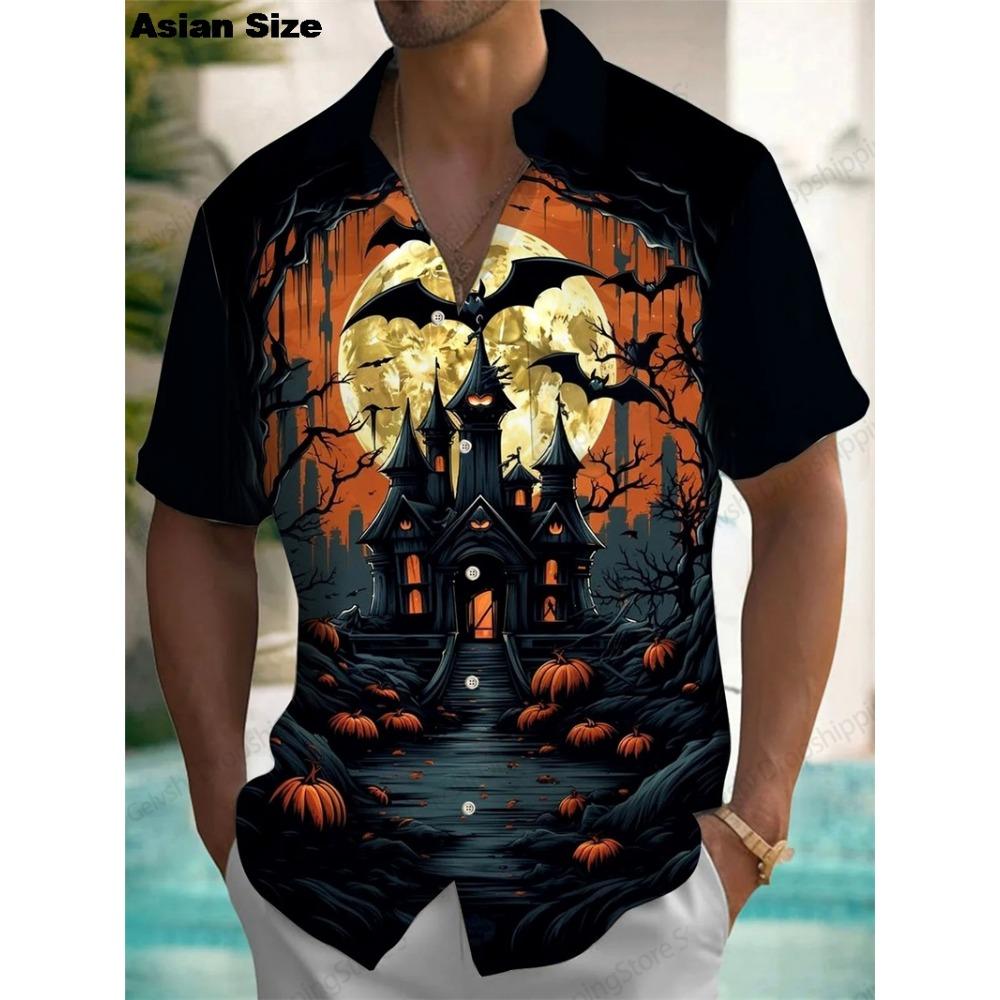 2026 Moon Star Hawaiian Shirt Men Women Fashion Casual Hawaiian Sea Shirts Short Sleeve Button Blouse Festive Holiday Tops
