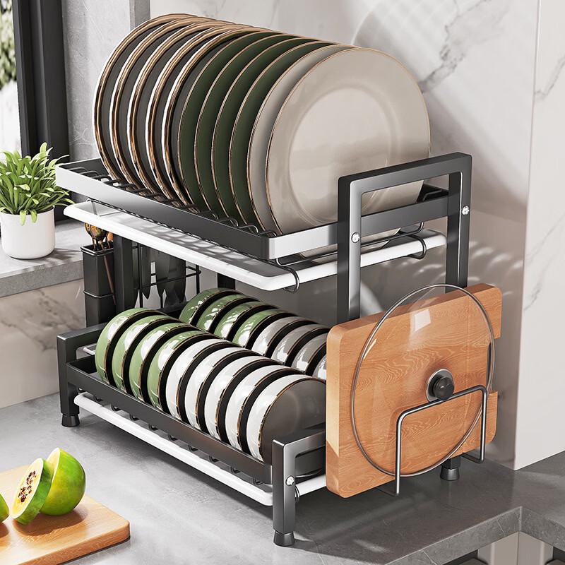 YouShu Nordic Carbon Steel 2-Tier Kitchen Storage Rack
