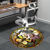 1pc Butterfly Stained Glass Chair Carpet for Office Non-Slip, Machine Washable Rug for Office - Holiday DecorMachine Made Yy251029086