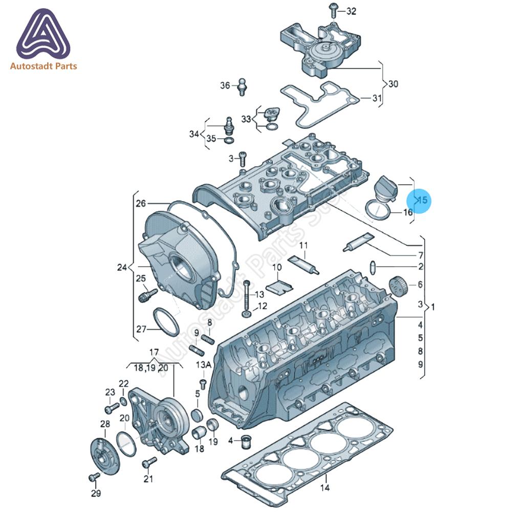 06C103485P 06C103485R Oil Locking Cap and Seal Ring For Q3 Jetta Passat A8 Polo CC Golf TT Leon A4 Q7 A3 Yeti A5 Q5 Tiguan