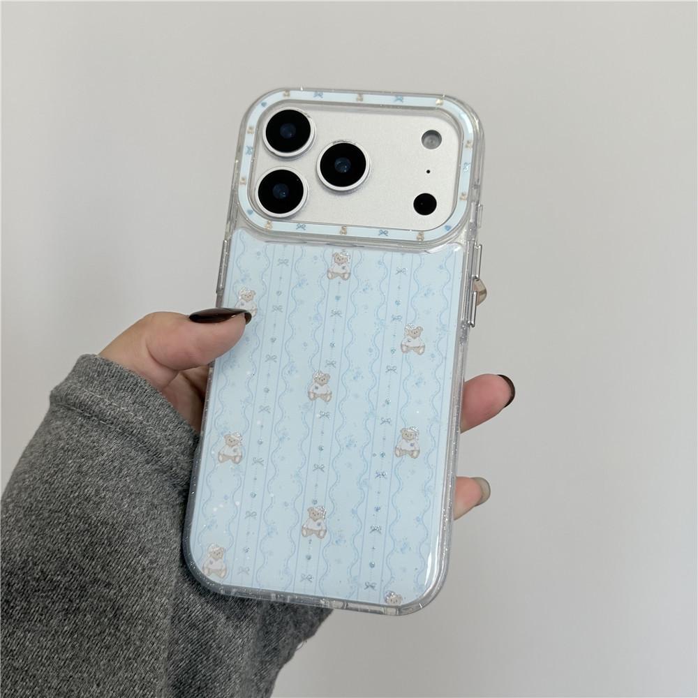 

Epoxy Blue Glitter Bear iPhone Case - Compatible with iPhone 15, 16 Pro, & 17 Pro Max, Drop-proof, for Women iPhone 17