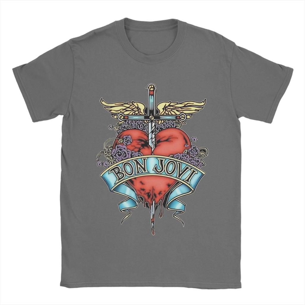 Men's Bon Jovi jon bon jovi  T Shirt  Cotton Tops Novelty Short Sleeve Round Collar Tee Shirt 6XL T-Shirt