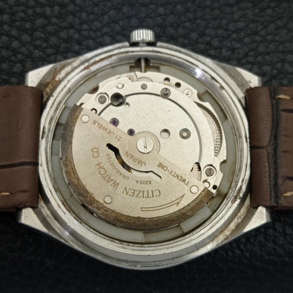 AUTOMATIC VINTAGE CITIZEN 8200 JAPAN MENS WHITE COLOR DIAL WATCH A702752-1 R210-a702752