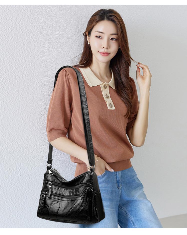 Retro Soft Leather Women's Crossbody Bag - Fashionable, Versatile, Casual Single-Shoulder Bag