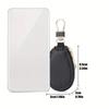 Unisex Key Holder Bag Faux Leather Car Key Case with Hanging Buckle Keyring Chain Portable Remote Key Fob Holder Zipper Bag