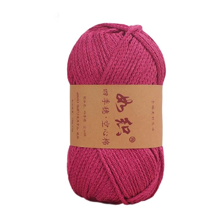 92.95Yardx2mm Hollow Cotton Yarn Thread 100g Per Roll Knitting Yarn for Weaving Scarves Hat Blankets Knitting Project
