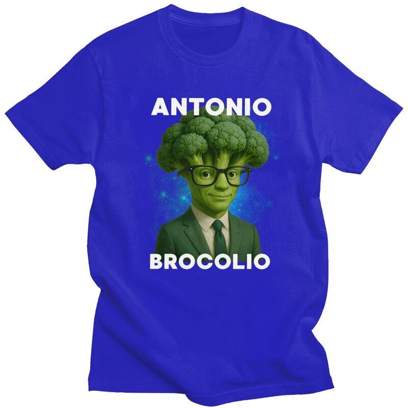 Antonio Brocolio Italian Brainrot Meme Broccoli T Shirt for Men 100 Cotton Tshirt Streetwaer Short Sleeve Tee Shirt Slim Fit