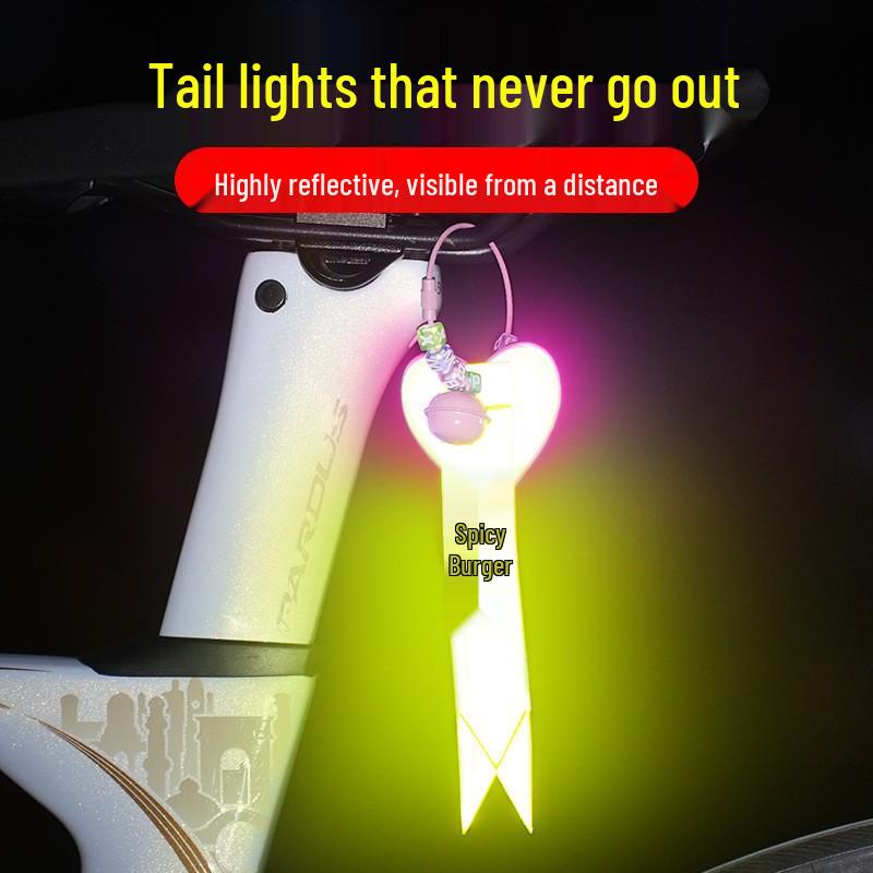 Reflective Bicycle Seat Cushion Streamer - Night Riding Safety Ornament and Backpack Decoration.