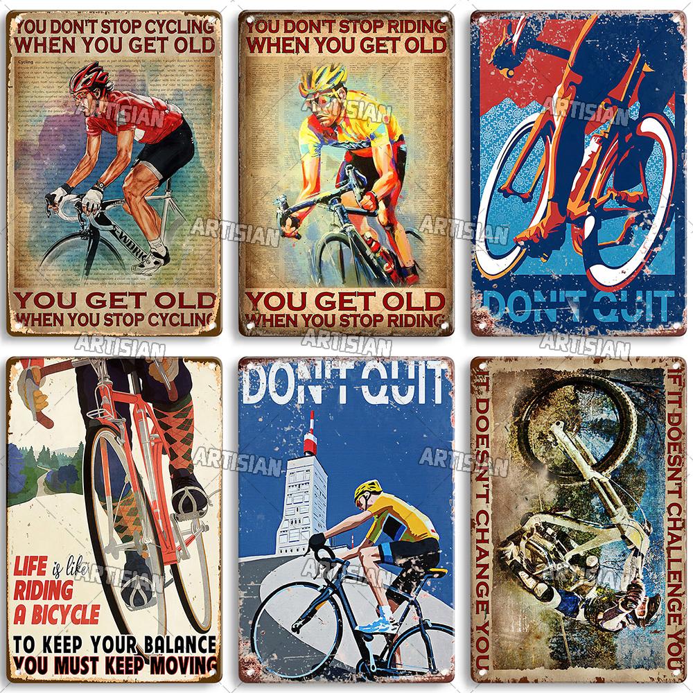 Artisian Cycling Decorative Plaque Bicycle Metal Sign Bike Sport Tin Plate Wall Decor Garage Bar Pub Club Hotel Cafe Kitchen