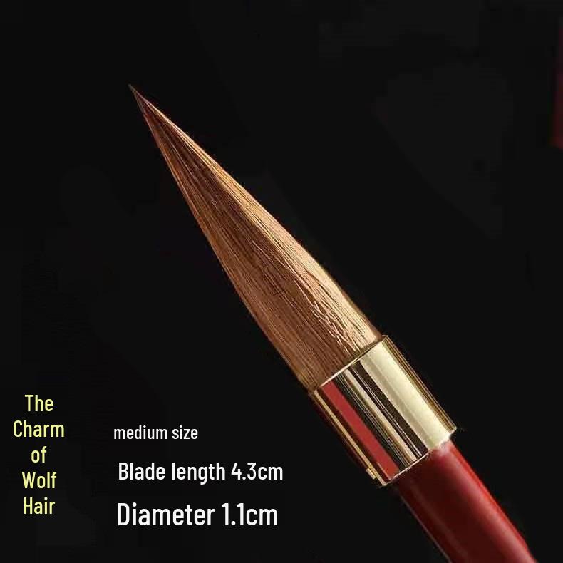 Grey Tail Divine Charm: Professional Brush Set - Mixed Wolf, Sheep & Pure Wolf Hair for Regular Script Practice