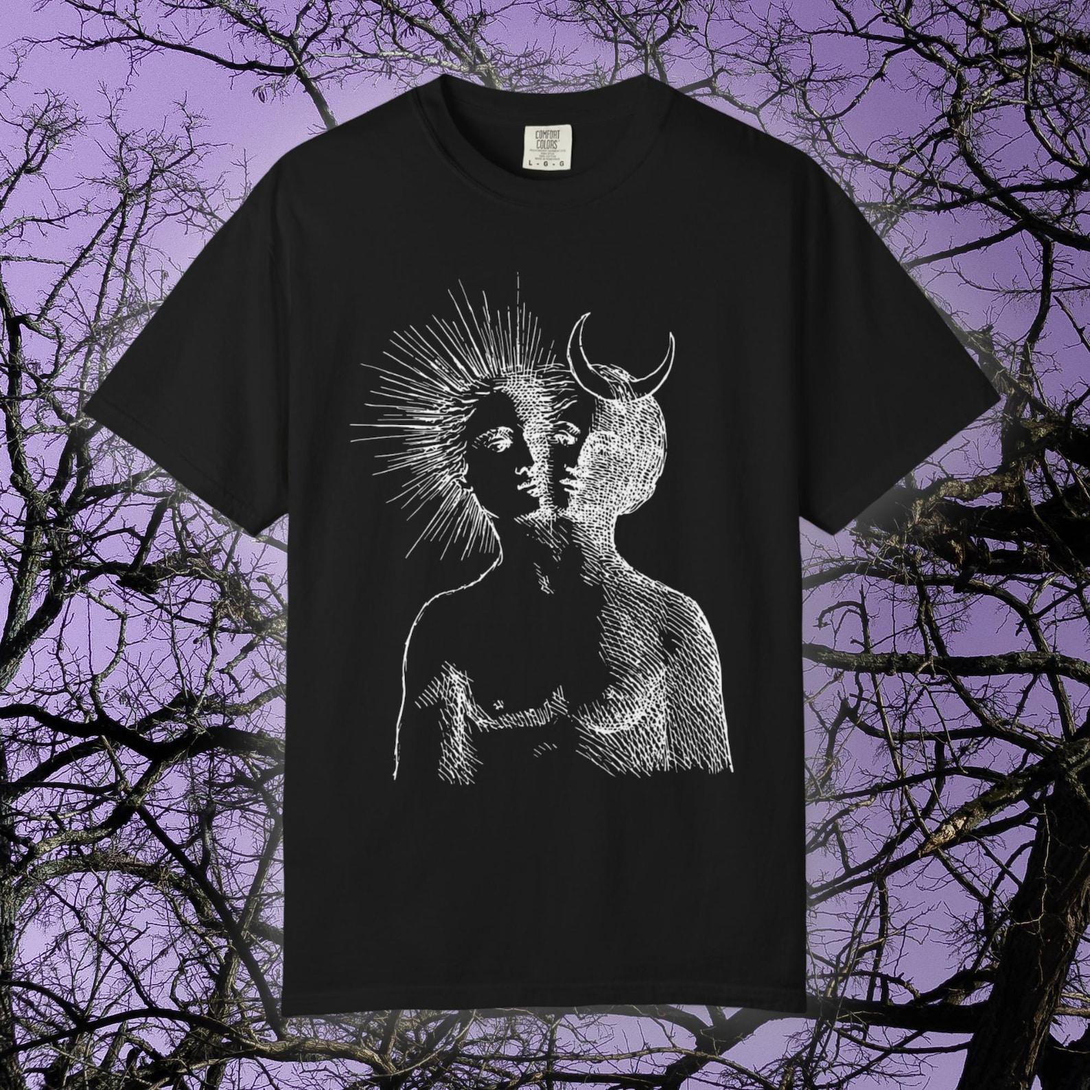 Unity of Opposites, COMFORT COLORS, Vintage Art T-Shirt, Alchemical Rebis, Occult ArT-Shirt, Hermetic Magic Tee, Alchemy Unisex Tee S