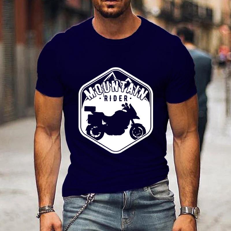 Mountain Rider Moto Club Shirt Graphic T Shirts Men Clothing Short Sleeve T-shirts Street Motorcycle Tshirts Loose Men Camisetas