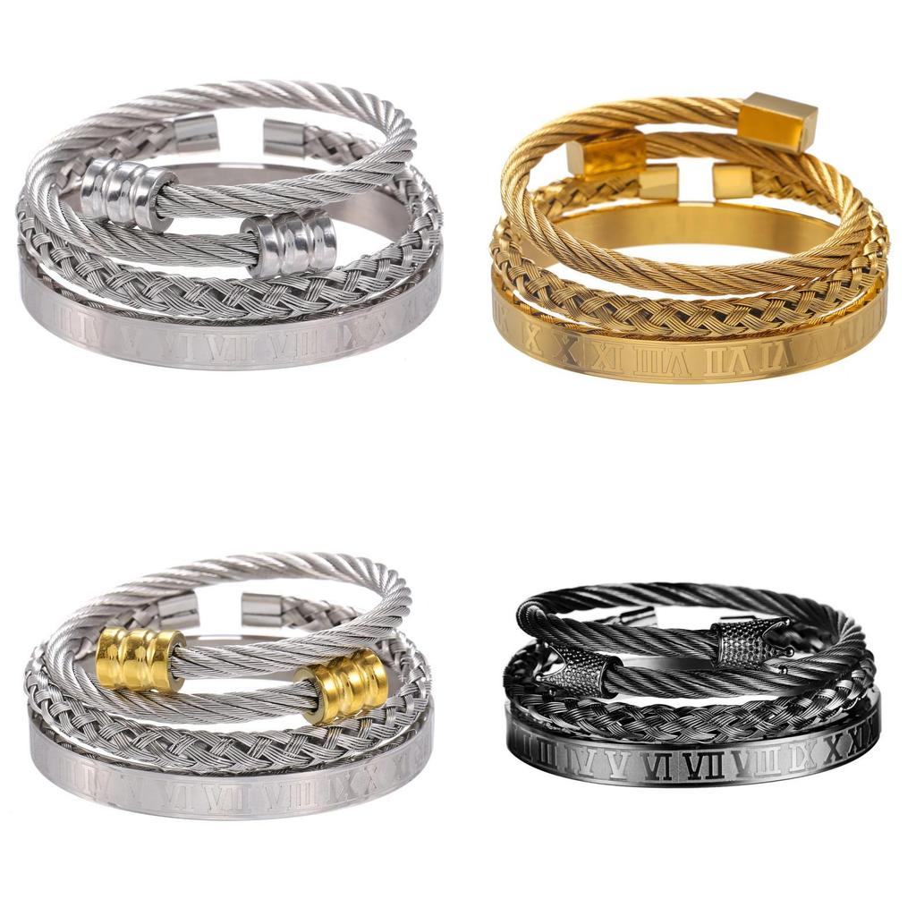 Punk-Retro-Armbänder aus Stahl mit geometrischen Formen für Herren mit mehrfarbigen Spiralen – ideal als Geschenk für Festivals