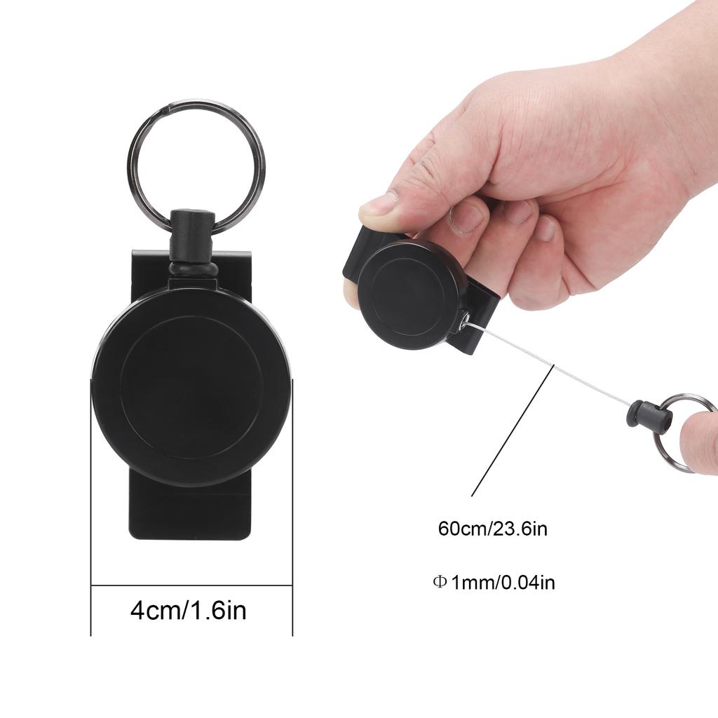 Telescopic Rope Keychain Belt Clip Retractable Pull Holder AntiLose Key Ring Holder