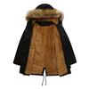 New European Size Fleece-lined Cotton-padded Coat Hooded Fur Collar Winter Warm Coat Plus Size Women's Cotton-padded Jacket